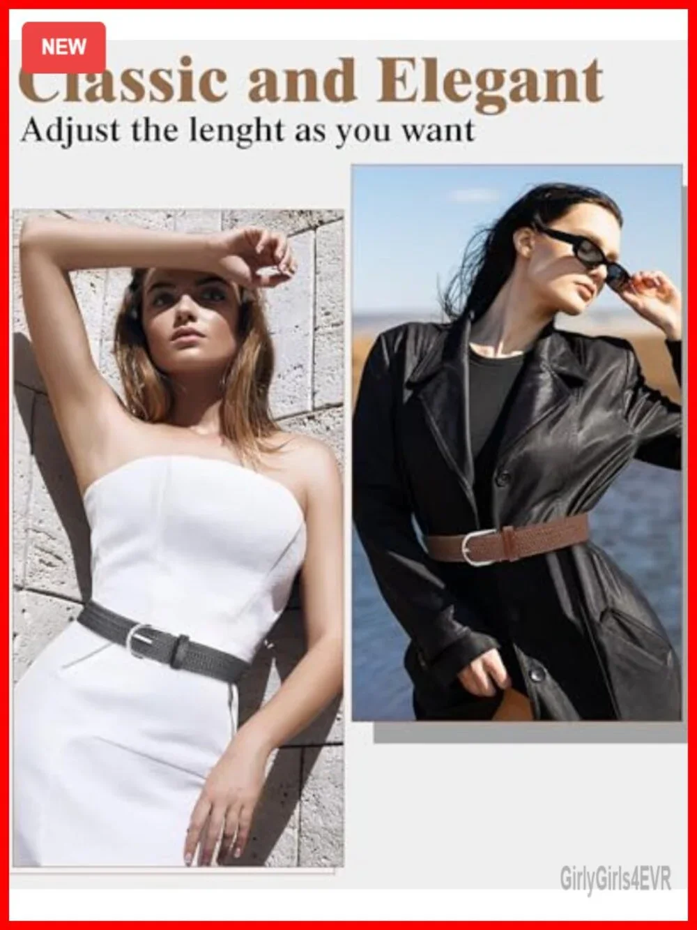 4 Pack Stretch Belt Women Men Woven Braided Waist Band for Dress Tights Golf